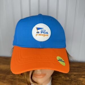 2019 PGA Jr League Baseball Hat Cap Youth Blue Orange Blue Dri Fit Golf